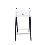 ACME 97738 Fierce Side Table (USB Charging Dock), White & Black