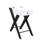 ACME 97738 Fierce Side Table (USB Charging Dock), White & Black