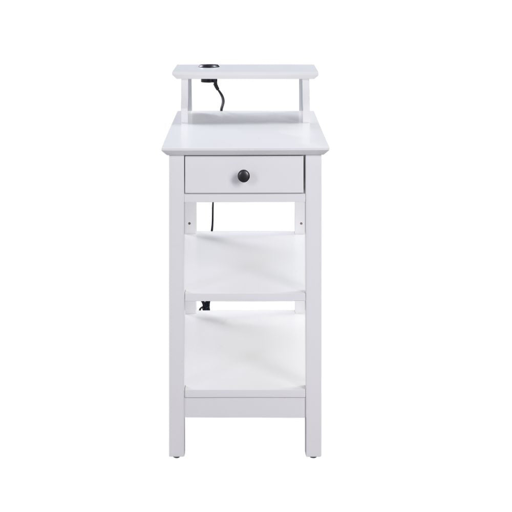 ACME 97740 Slayer Side Table (USB Charging Dock), White