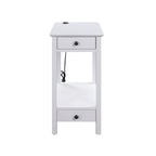 ACME 97741 Byzad Side Table (USB Charging Dock), White