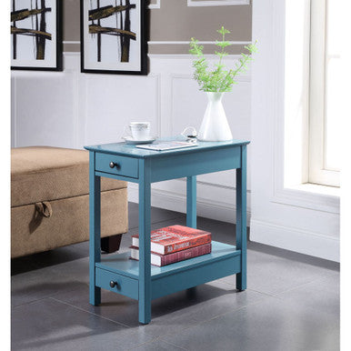 ACME 97742 Byzad Side Table (USB Charging Dock), Teal