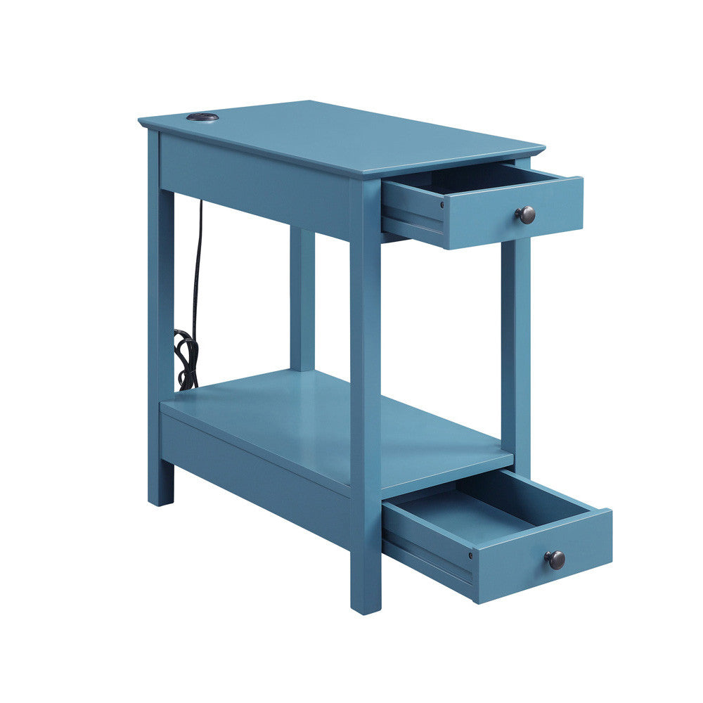 ACME 97742 Byzad Side Table (USB Charging Dock), Teal