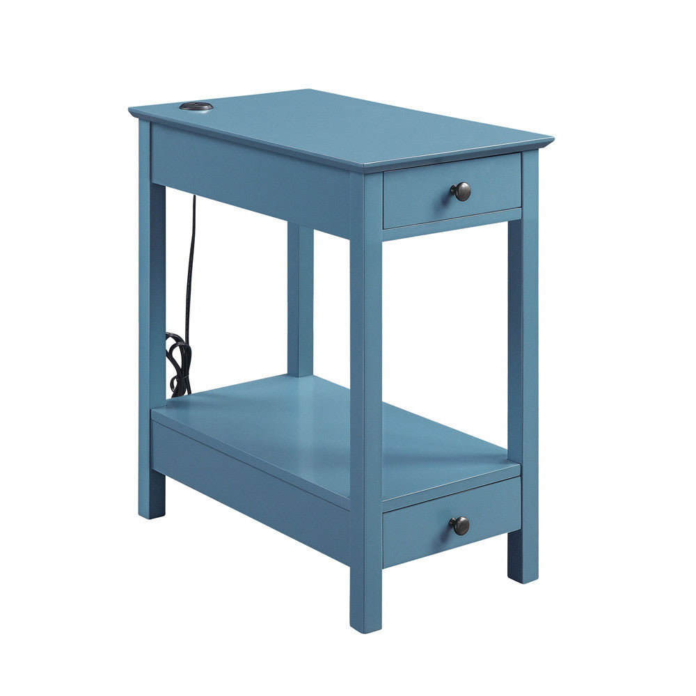 ACME 97742 Byzad Side Table (USB Charging Dock), Teal