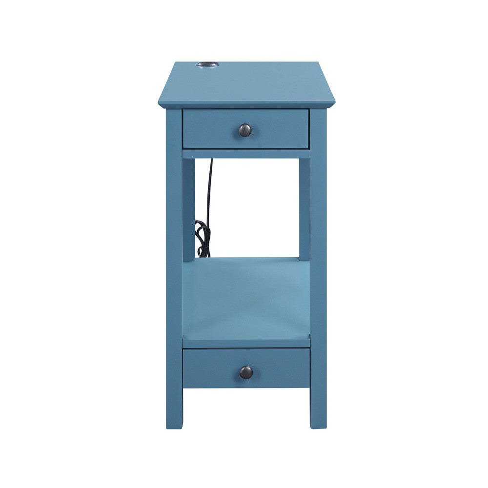 ACME 97742 Byzad Side Table (USB Charging Dock), Teal