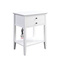 ACME 97744 Grardor Side Table (USB Charging Dock), White