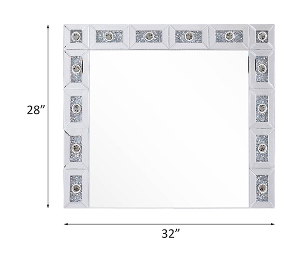 ACME 97746 Noralie Wall Decor (LED), Mirrored & Faux Diamonds