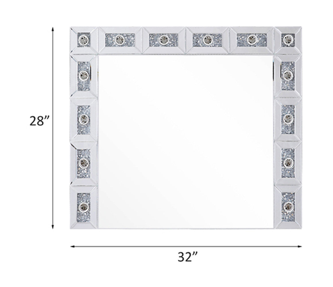 ACME 97746 Noralie Wall Decor (LED), Mirrored & Faux Diamonds