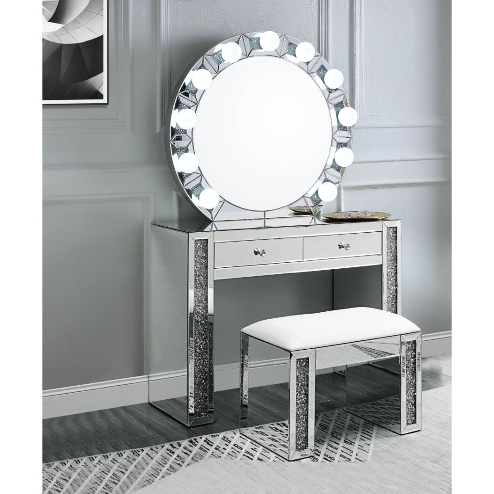 ACME 97748 Noralie Wall Decor (LED), Mirrored & Faux Diamonds
