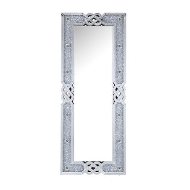ACME 97758 Noralie Accent Mirror (Floor), Mirrored & Faux Diamonds