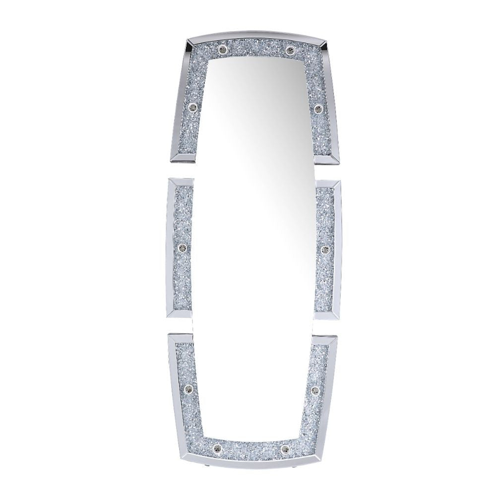 ACME 97759 Noralie Accent Mirror (Floor), Mirrored & Faux Diamonds