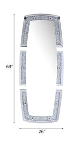 ACME 97759 Noralie Accent Mirror (Floor), Mirrored & Faux Diamonds