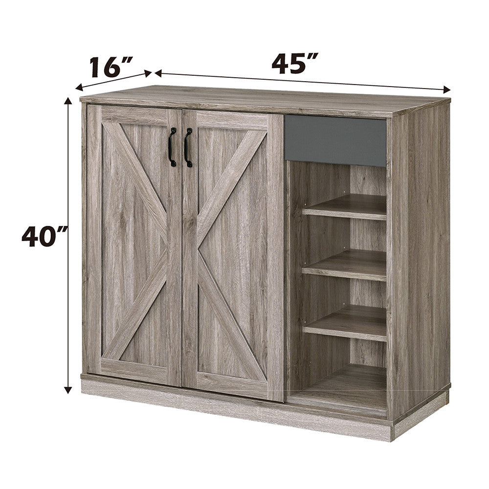 ACME 97775 Toski Cabinet, Rustic Gray Oak