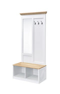 ACME 97830 Melati Hall Tree, Light Oak & White Finish