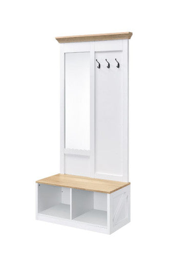ACME 97830 Melati Hall Tree, Light Oak & White Finish