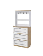 ACME 97834 Hewett Shoe Cabinet, Light Oak & White Finish