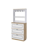 ACME 97834 Hewett Shoe Cabinet, Light Oak & White Finish