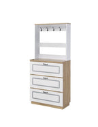 ACME 97834 Hewett Shoe Cabinet, Light Oak & White Finish
