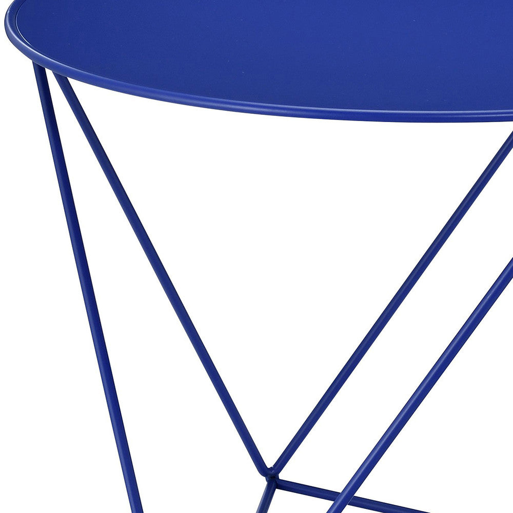 ACME 97840 Epidia Accent Table, Blue Finish