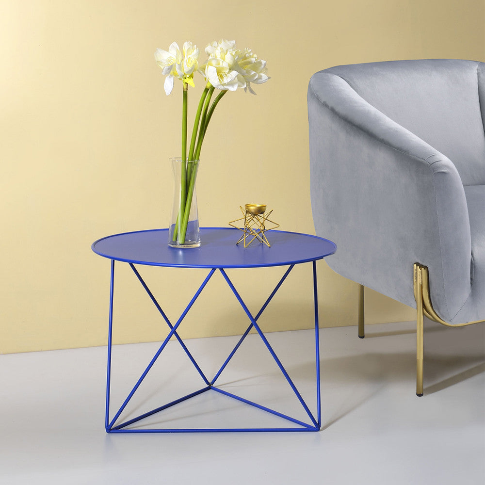 ACME 97840 Epidia Accent Table, Blue Finish