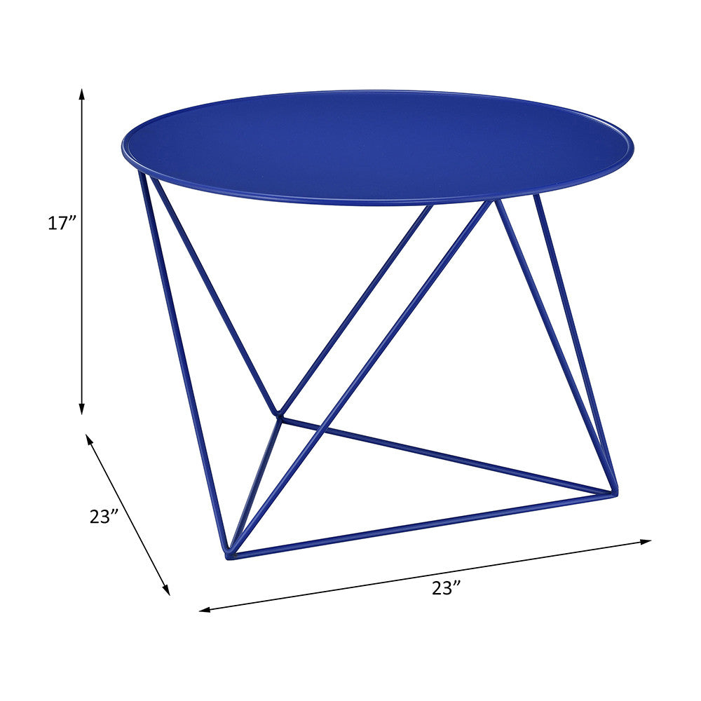 ACME 97840 Epidia Accent Table, Blue Finish