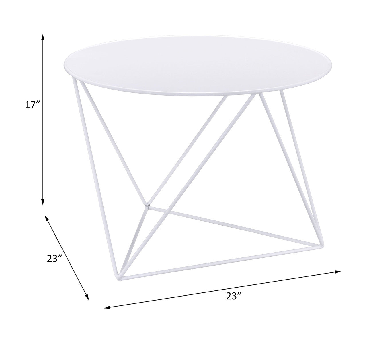 ACME 97842 Epidia Accent Table, White Finish