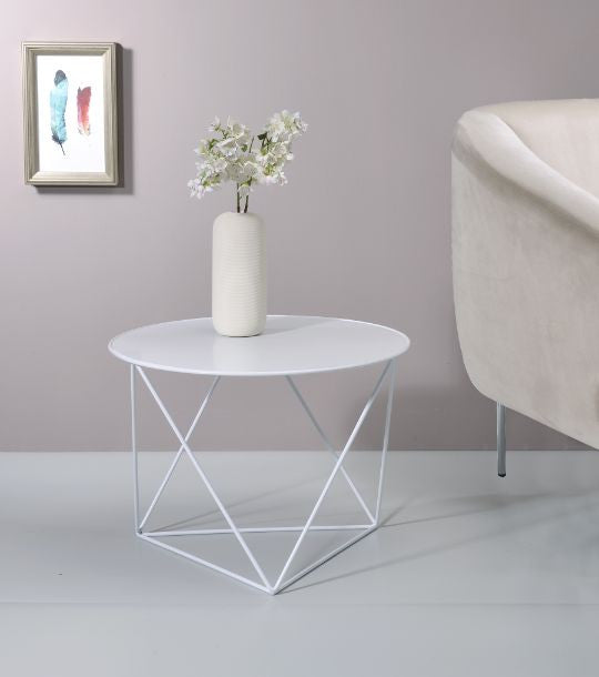 ACME 97842 Epidia Accent Table, White Finish