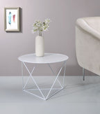 ACME 97842 Epidia Accent Table, White Finish