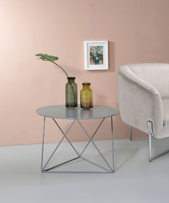 ACME 97843 Epidia Accent Table, Gray Finish
