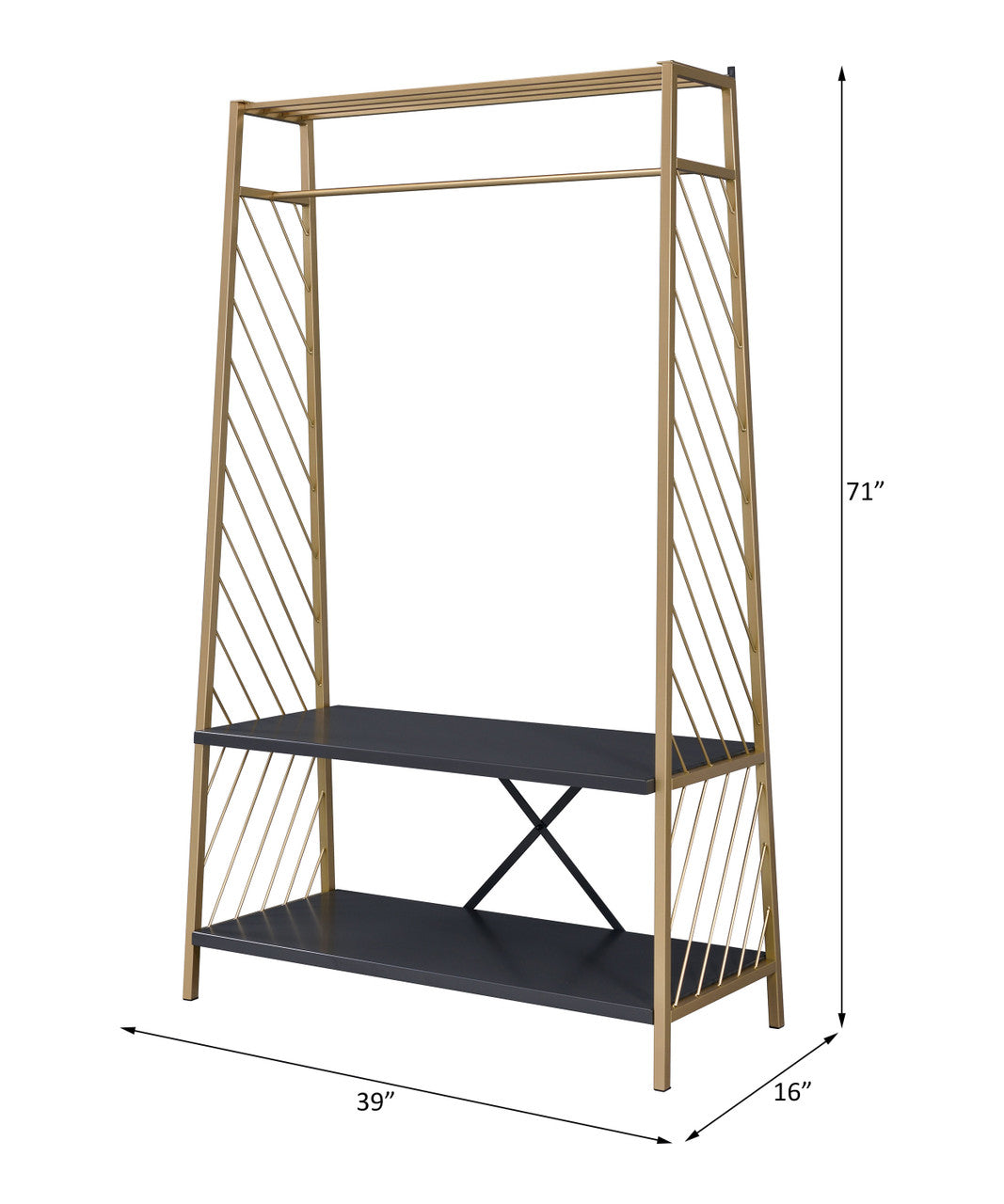 ACME 97850 Pahor Hall Tree, Gold & Black Finish