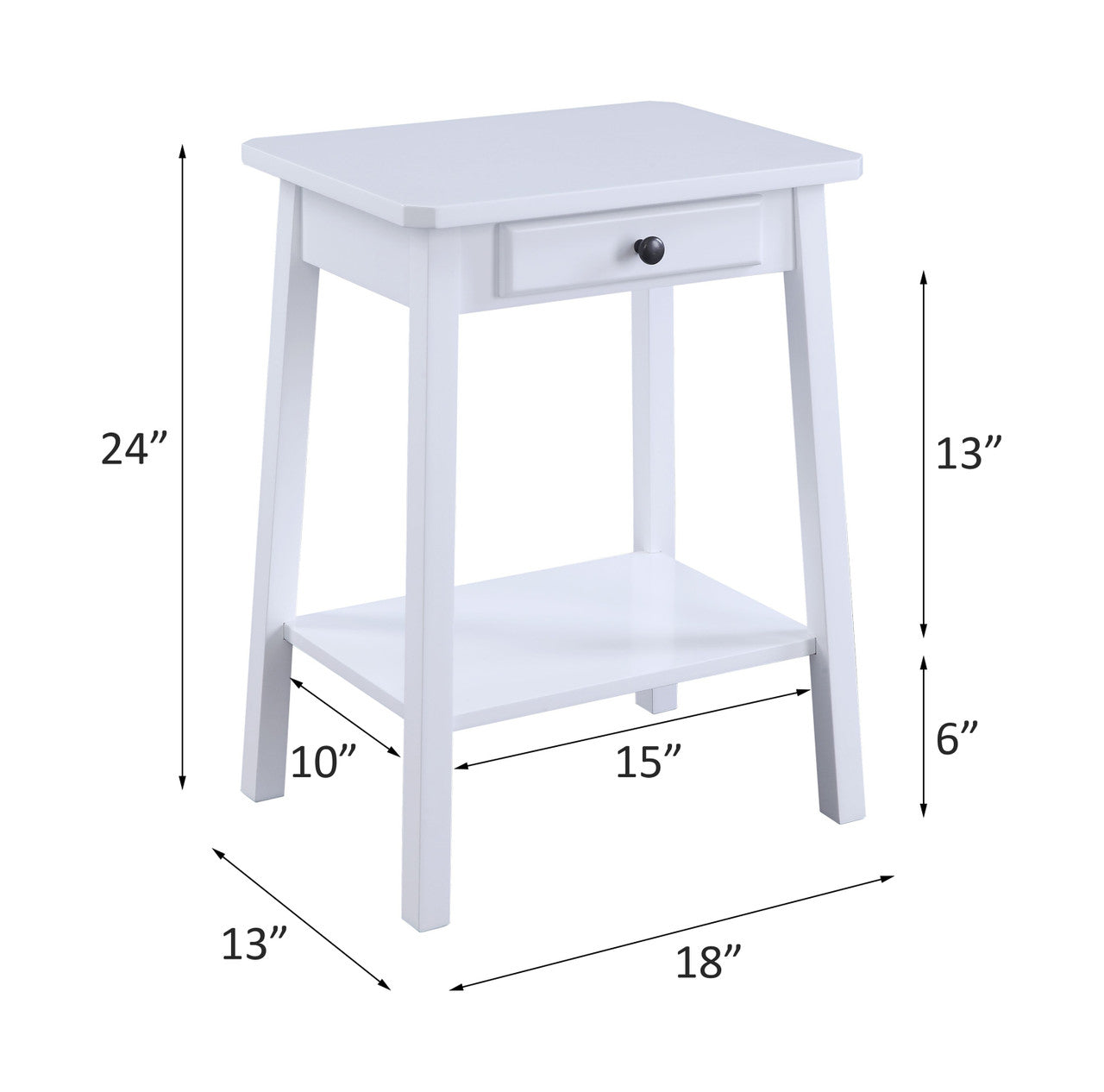 ACME 97859 Kaife Accent Table, White Finish