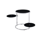 ACME 97879 Lynch Side Table, Black & Chrome Finish