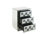 ACME 97930 Noralie Accent Table, Mirrored & Faux Diamonds