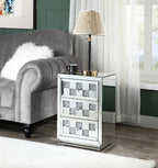 ACME 97930 Noralie Accent Table, Mirrored & Faux Diamonds