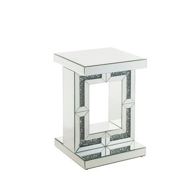 ACME 97933 Noralie Accent Table, Mirrored & Faux Diamonds