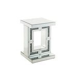 ACME 97933 Noralie Accent Table, Mirrored & Faux Diamonds