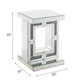 ACME 97933 Noralie Accent Table, Mirrored & Faux Diamonds