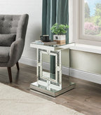 ACME 97933 Noralie Accent Table, Mirrored & Faux Diamonds