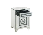 ACME 97934 Noralie Accent Table, Mirrored & Faux Diamonds