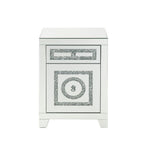 ACME 97934 Noralie Accent Table, Mirrored & Faux Diamonds