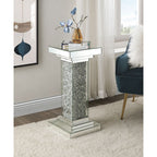 ACME 97940 Rekha Pedestal, Mirrored & Faux Diamonds