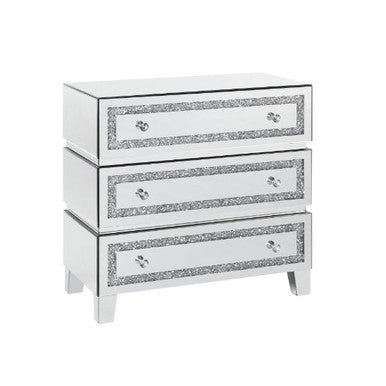ACME 97946 Noor Cabinet, Mirrored & Faux Diamonds