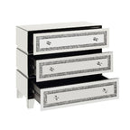 ACME 97946 Noor Cabinet, Mirrored & Faux Diamonds