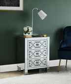 ACME 97947 Noralie Accent Table, Mirrored & Faux Diamonds