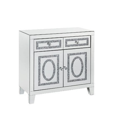 ACME 97952 Noralie Cabinet, Mirrored & Faux Diamonds