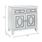 ACME 97952 Noralie Cabinet, Mirrored & Faux Diamonds