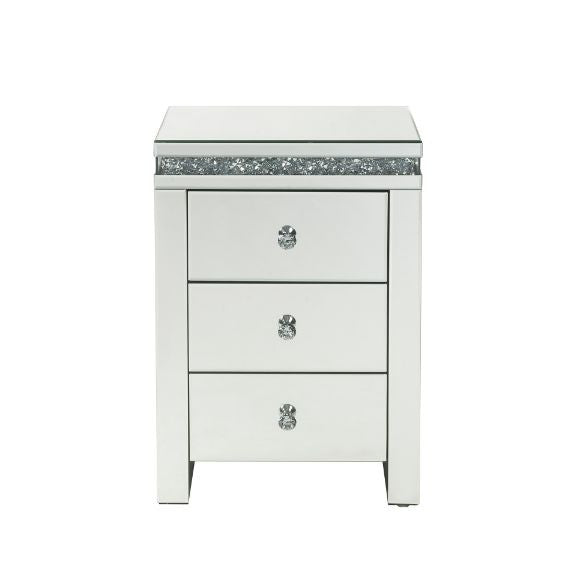 ACME 97954 Noralie Accent Table, Mirrored & Faux Diamonds