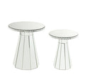 ACME 97958 Lotus Accent Table, Mirrored & Faux Crystals Inlay