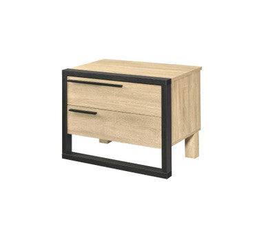 ACME 97962 Erasto Accent Table, Oak & Black Finish