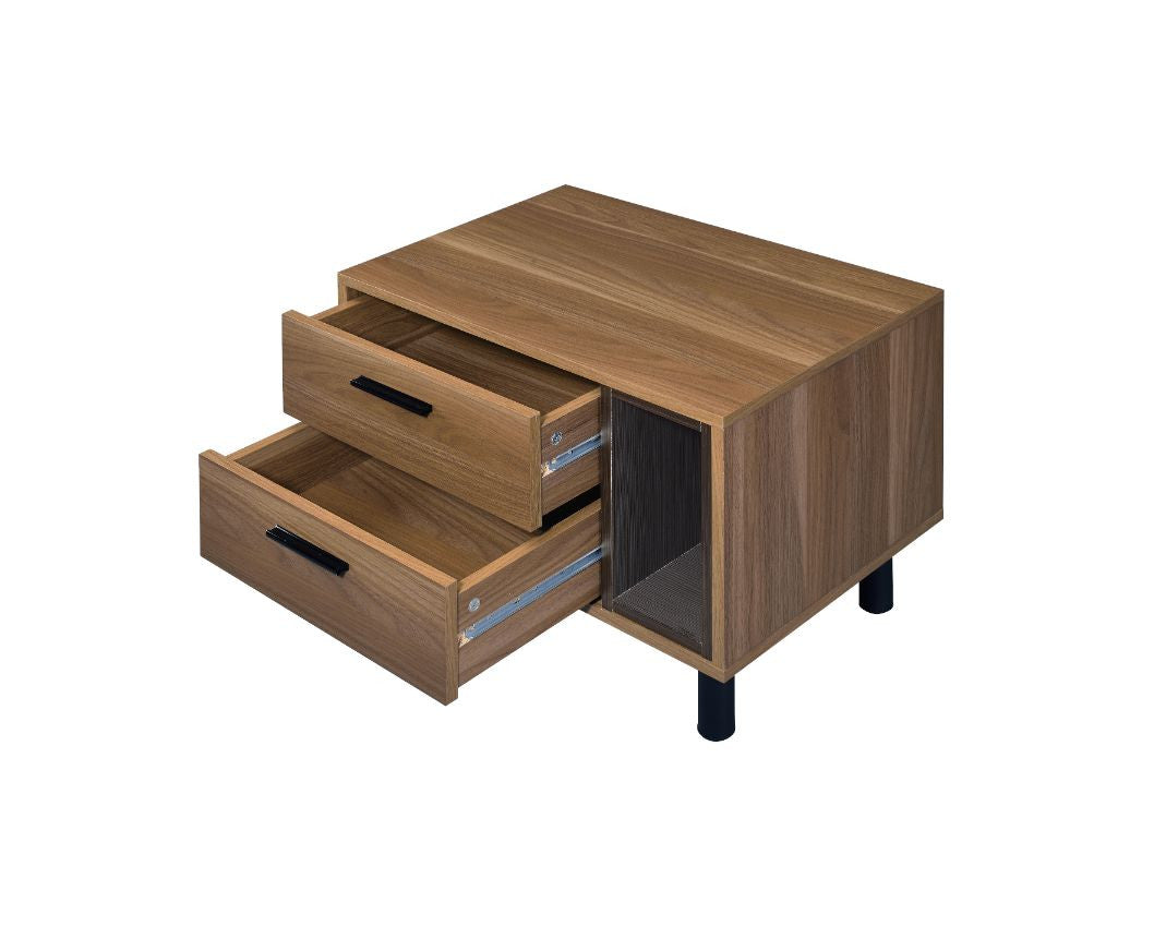 ACME 97964 Trolgar Accent Table, Brown Oak & Black Finish