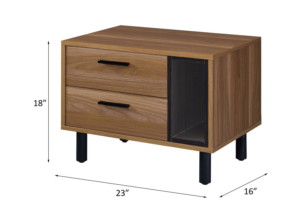 ACME 97964 Trolgar Accent Table, Brown Oak & Black Finish